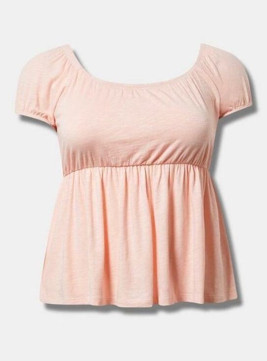 torrid Tops - Torrid Blush Short Sleeve Babydoll Top Size 3X NWT